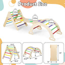 Olakids Pikler Triangle Set 7 in 1 Climbing Toys for 1-3 Inside Foldable Wood Montessori Jungle Gym