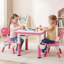 Olakids Kids Table and 2 Chair Set Children Furniture for Arts Crafts Learning Drawing