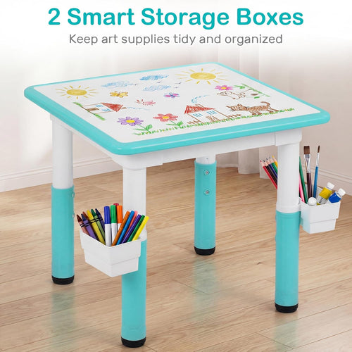 Olakids Kids Table and 2 Chair Set Children Furniture for Arts Crafts Learning Drawing
