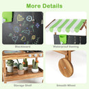 OLAKIDS Mud Kitchen, Outdoor Play Kitchen with Drawing Board, Real Water Flow, Removable Sink, Storage, Cooking Accessories,for Boys Girls Ages 3+