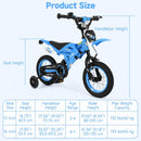 Olakids 12/16 Inch Motorcycle Kids BMX Bike with Light Training Wheels & Suspension