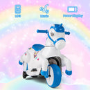 OLAKIDS 2 in 1 Ride on Motorcycle and Horse, Unicorn 6V Battery Powered Ride on Toy  Aged 3-6 Years