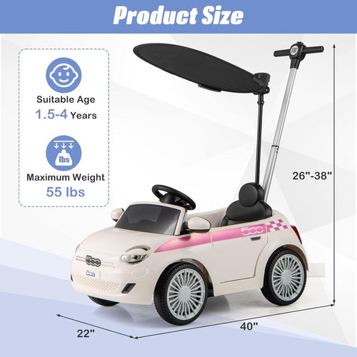 OLAKIDS Licensed Fiat 500 Ride on Push Car for Kids Toddlers 18 Month+