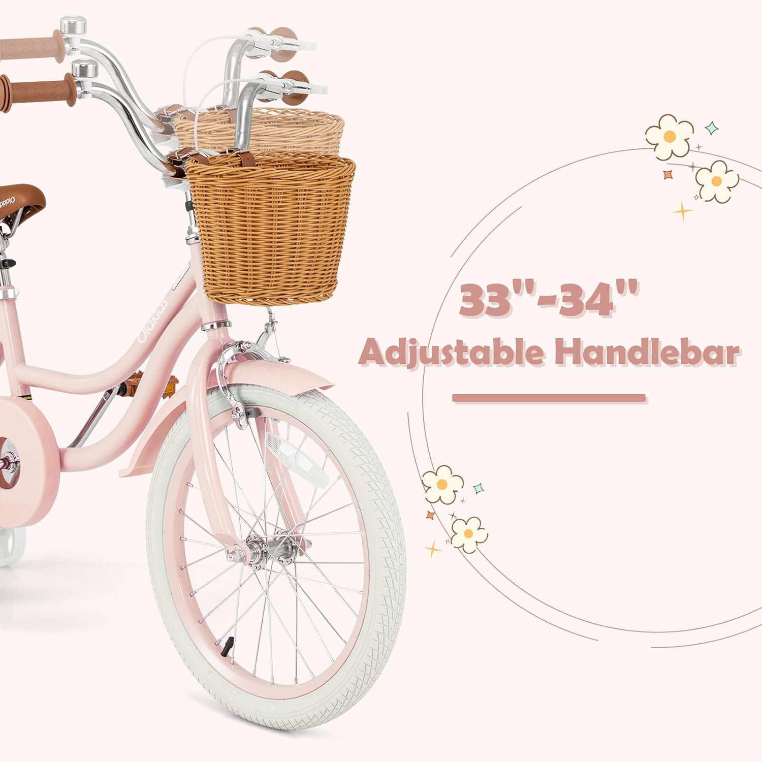 OLAKIDS Kids Bike 12/14/16/18 Inch with Training Wheels & Basket for Ages 3-8  (20 Inch without traninning wheels)