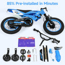 Olakids 12/16 Inch Motorcycle Kids BMX Bike with Light Training Wheels & Suspension