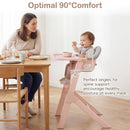 INFANS Washable Baby High Chair, Adjustable Tray, Lightweight, 5-Point Harness, for 6-36 Months Toddlers