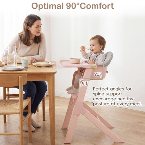 INFANS Washable Baby High Chair, Adjustable Tray, Lightweight, 5-Point Harness, for 6-36 Months Toddlers