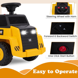 OLAKIDS Licensed Cat Ride on Car, 6V Dump Truck Battery Powered Construction for Kids Toddler Age 1.5-3