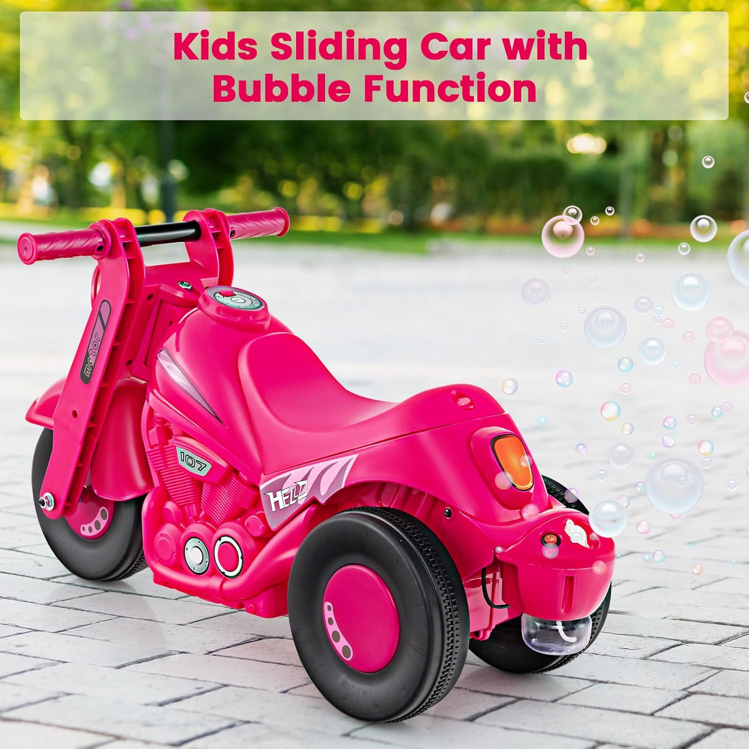 OLAKIDS Ride on Push Car, Foot-to-Floor Sliding Car for Toddlers Kids Motorcycle for Boys Girls Aged 3-5 Years