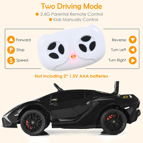 OLAKIDS Licensed Lamborghini SIAN 12V Kids Ride on Car, Toddler Electric Vehicle