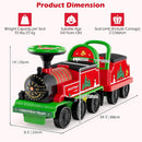 OLAKIDS 6V 2-Seater Ride on Train with Carriage, Storage, Train Whistle, Music, Lights for 18 Months+