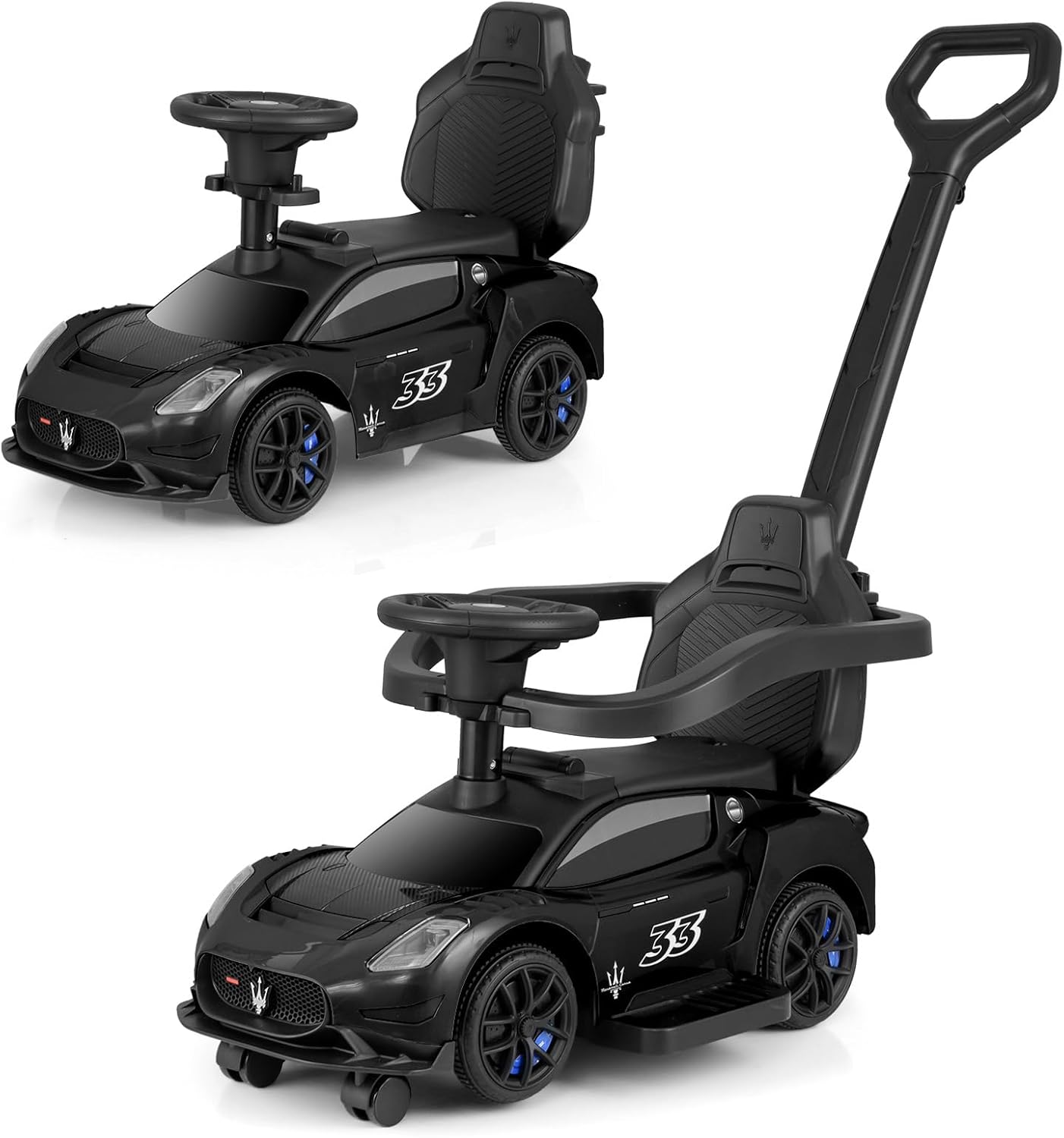 OLAKIDS Push Car for Toddlers, Licensed Maserati 3 in 1 Baby Ride on Sliding with Parent Control Handle