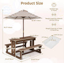 Olakids 4 in 1 Kids Picnic Table with Sand and Water Sensory Bins