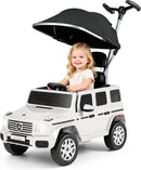 OLAKIDS Licensed Push Car for Toddlers, Outdoor Ride on Toy with Parent Control Handle, Adjustable Canopy, Horn, LED Lights for 3+ Years