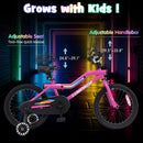 OLAKIDS Kids Bike with LED Lights & Training Wheels, Adjustable Bicycle for Toddlers