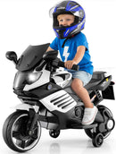 OLAKIDS 6V Kids Motorcycle with Training Wheels,for Boys Girls Aged 3+ Years