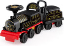 OLAKIDS 6V 2-Seater Ride on Train with Carriage, Storage, Train Whistle, Music, Lights for 18 Months+