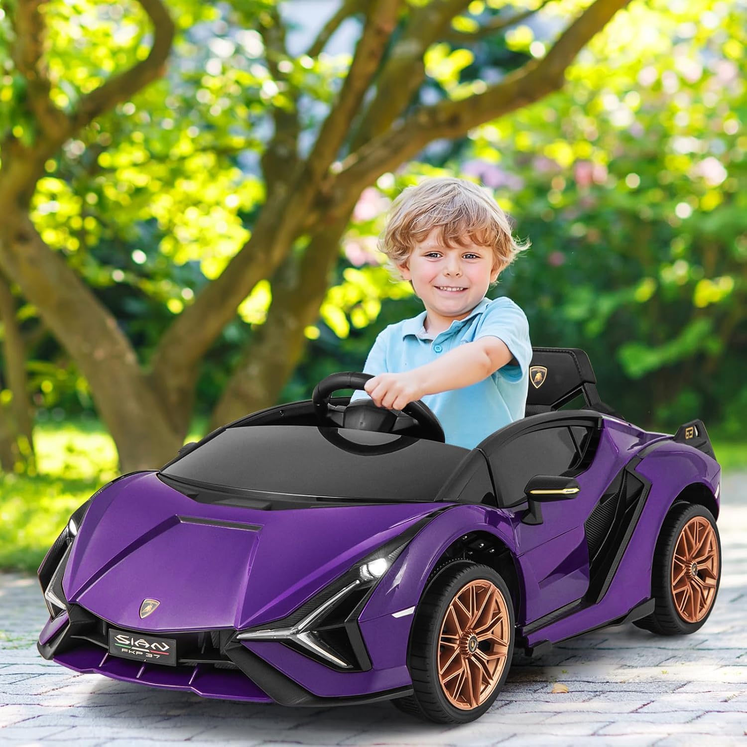 OLAKIDS Licensed Lamborghini SIAN 12V Kids Ride on Car, Toddler Electric Vehicle