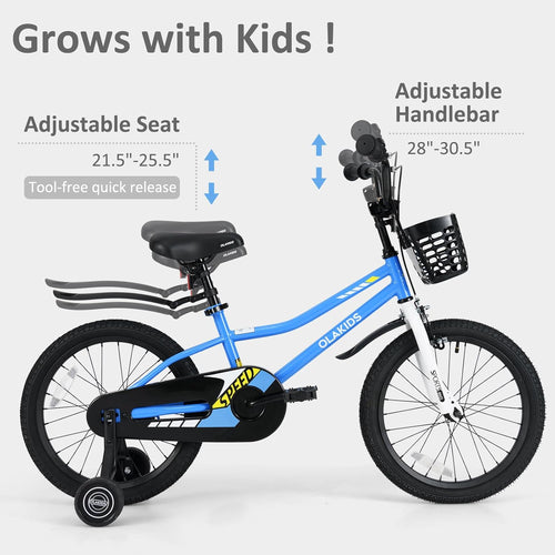 Olakids Kids Bike, 12 14 16 18 Inch Toddlers Bike for Boys Girls 3-8 Years Old