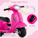 Licensed Vespa Scooter Kids Motorcycle by OLAKIDS, 6V Ride on Electric Motorcycle with Training Wheels