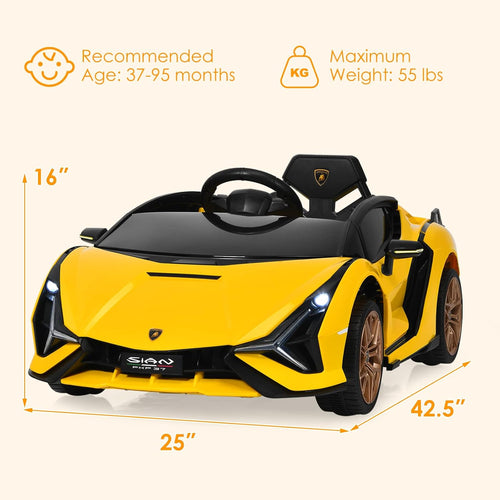 OLAKIDS Licensed Lamborghini SIAN 12V Kids Ride on Car, Toddler Electric Vehicle