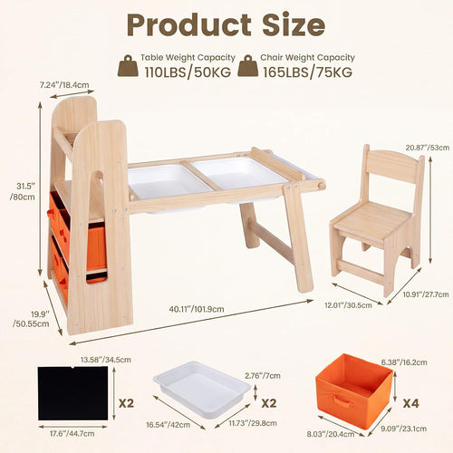 Olakids Sensory Table and Chairs Set for Toddlers
