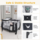 INFANS 4 in 1 Pack and Play, Portable Baby Kid Infant, Travel Playard with Bassinet
