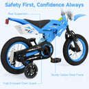 Olakids 12/16 Inch Motorcycle Kids BMX Bike with Light Training Wheels & Suspension