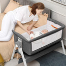 INFANS Baby Bassinet Bedside Crib, Newborn Sleeping /Large Storage Basket, Adjustable Heights & Angle, Easy Moving Bed Side