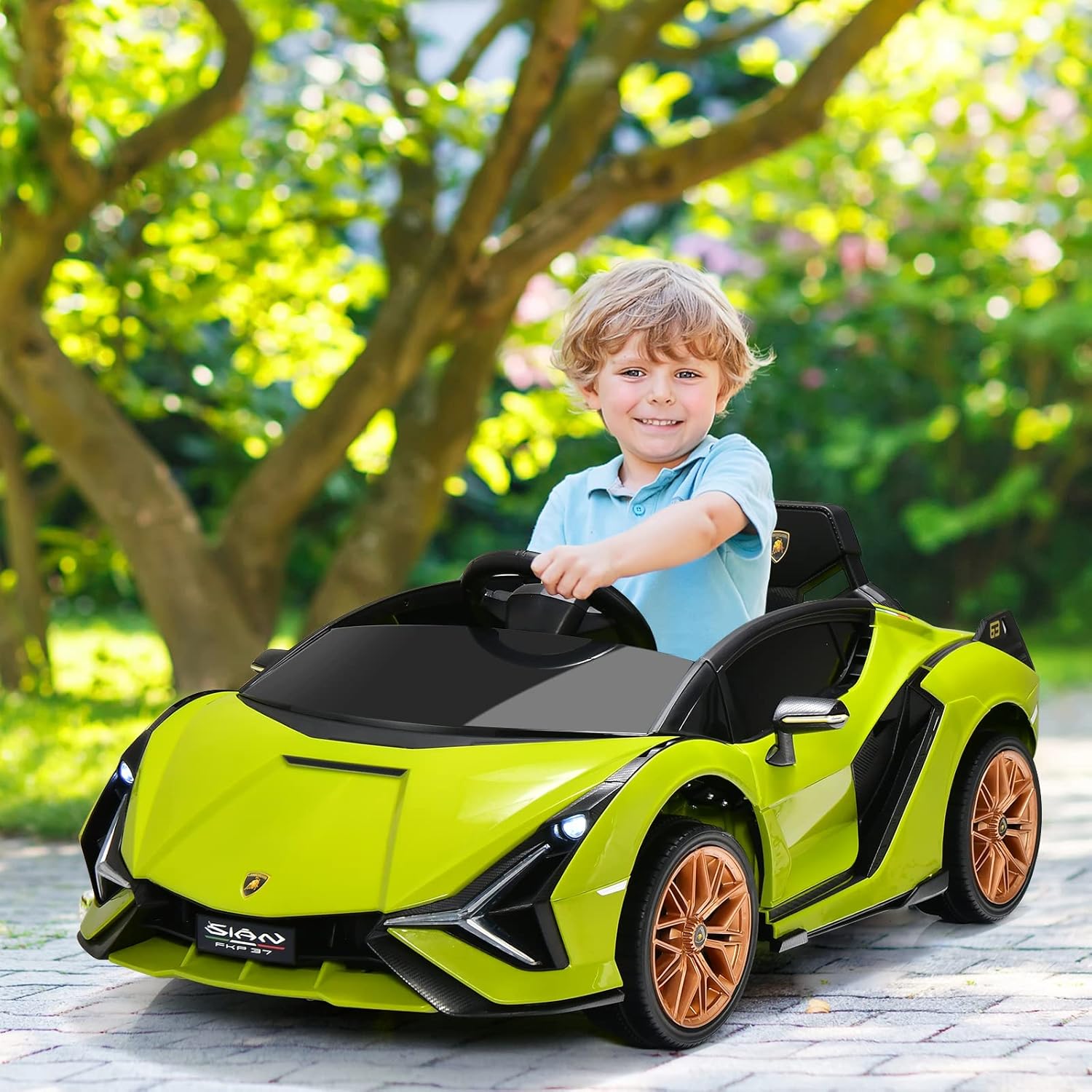 OLAKIDS Licensed Lamborghini SIAN 12V Kids Ride on Car, Toddler Electric Vehicle