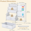 OLAKIDS 4 in 1 Easel for Kids, Toddler Bookshelf and Toy Storage Organizer