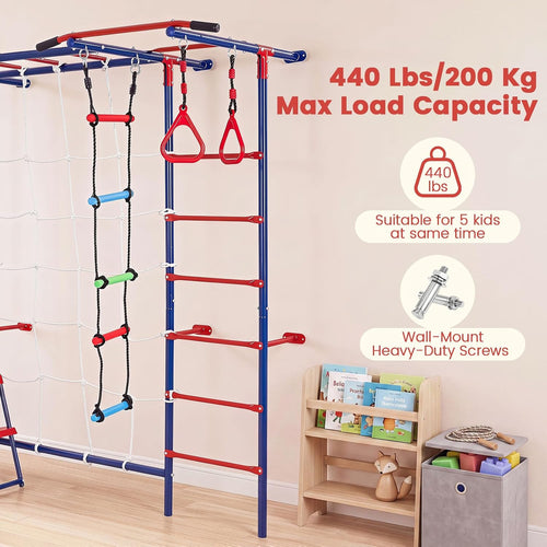Olakids 8 in 1 Swedish Ladder, Kids Indoor Outdoor Jungle Gym Playground for Toddlers Adults