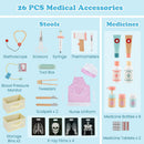 OLAKIDS Doctor Playset Wooden Pretend Medical Station Activity Center Toy Set for Toddler