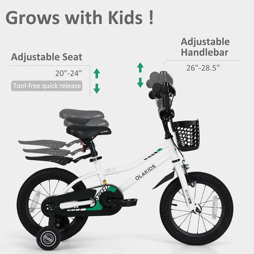 Olakids Kids Bike, 12 14 16 18 Inch Toddlers Bike for Boys Girls 3-8 Years Old