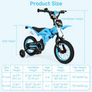 Olakids 12/16 Inch Motorcycle Kids BMX Bike with Light Training Wheels & Suspension