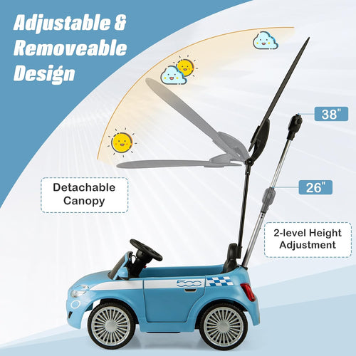 OLAKIDS Licensed Fiat 500 Ride on Push Car for Kids Toddlers 18 Month+