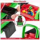 OLAKIDS 6V 2-Seater Ride on Train with Carriage, Storage, Train Whistle, Music, Lights for 18 Months+
