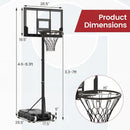OLAKIDS Basketball Hoop Outdoor, Portable 3.3-7 FT Height Adjustable Goal System