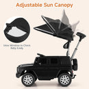 OLAKIDS Licensed Push Car for Toddlers, Outdoor Ride on Toy with Parent Control Handle, Adjustable Canopy, Horn, LED Lights for 3+ Years