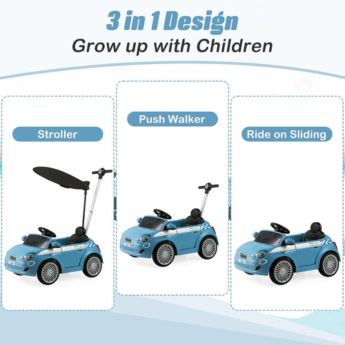 OLAKIDS Licensed Fiat 500 Ride on Push Car for Kids Toddlers 18 Month+