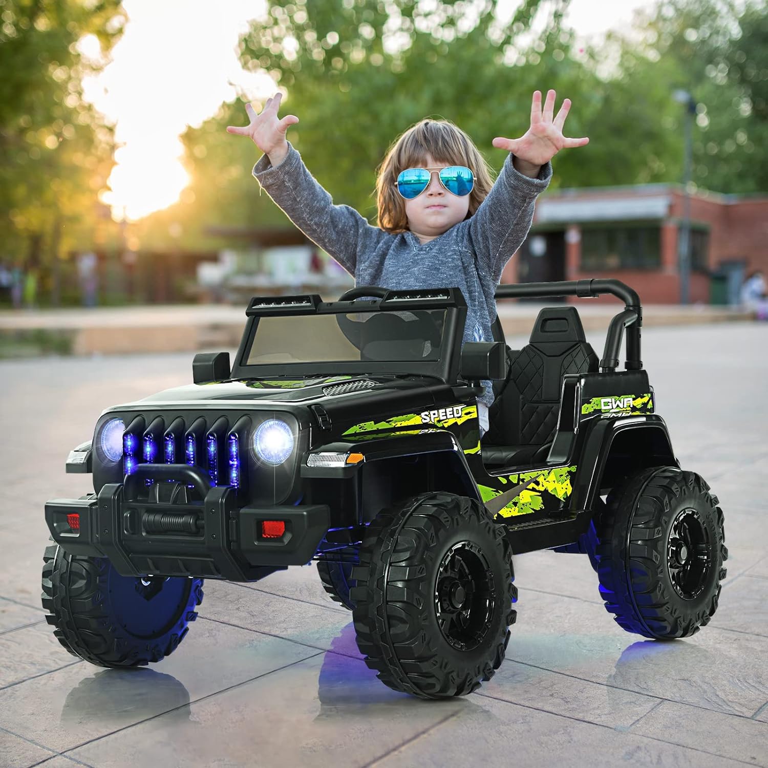 OLAKIDS Kids Ride on Truck 12V Electric Vehicle with Remote Control