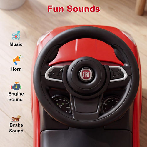 OLAKIDS Licensed Fiat 500X Push Car for Toddlers 4 in 1 Kids Ride on Toys