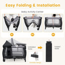 INFANS 4 in 1 Pack and Play, Portable Baby Kid Infant, Travel Playard with Bassinet
