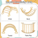 Olakids Pikler Triangle Set 7 in 1 Climbing Toys for 1-3 Inside Foldable Wood Montessori Jungle Gym