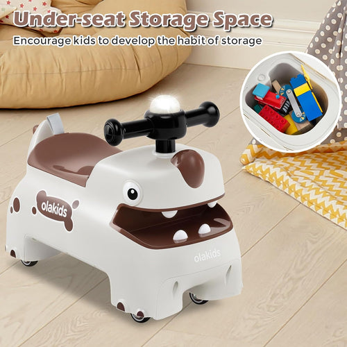 OLAKIDS Ride on Push Car, Kids Foot-to-Floor Sliding Car with Universal Wheels Boys Girls Aged 3+ Years