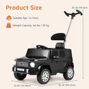 OLAKIDS Licensed Push Car for Toddlers, Outdoor Ride on Toy with Parent Control Handle, Adjustable Canopy, Horn, LED Lights for 3+ Years