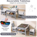OLAKIDS Kids Table and Chair Set, 4 in 1 Wooden Activity Desk