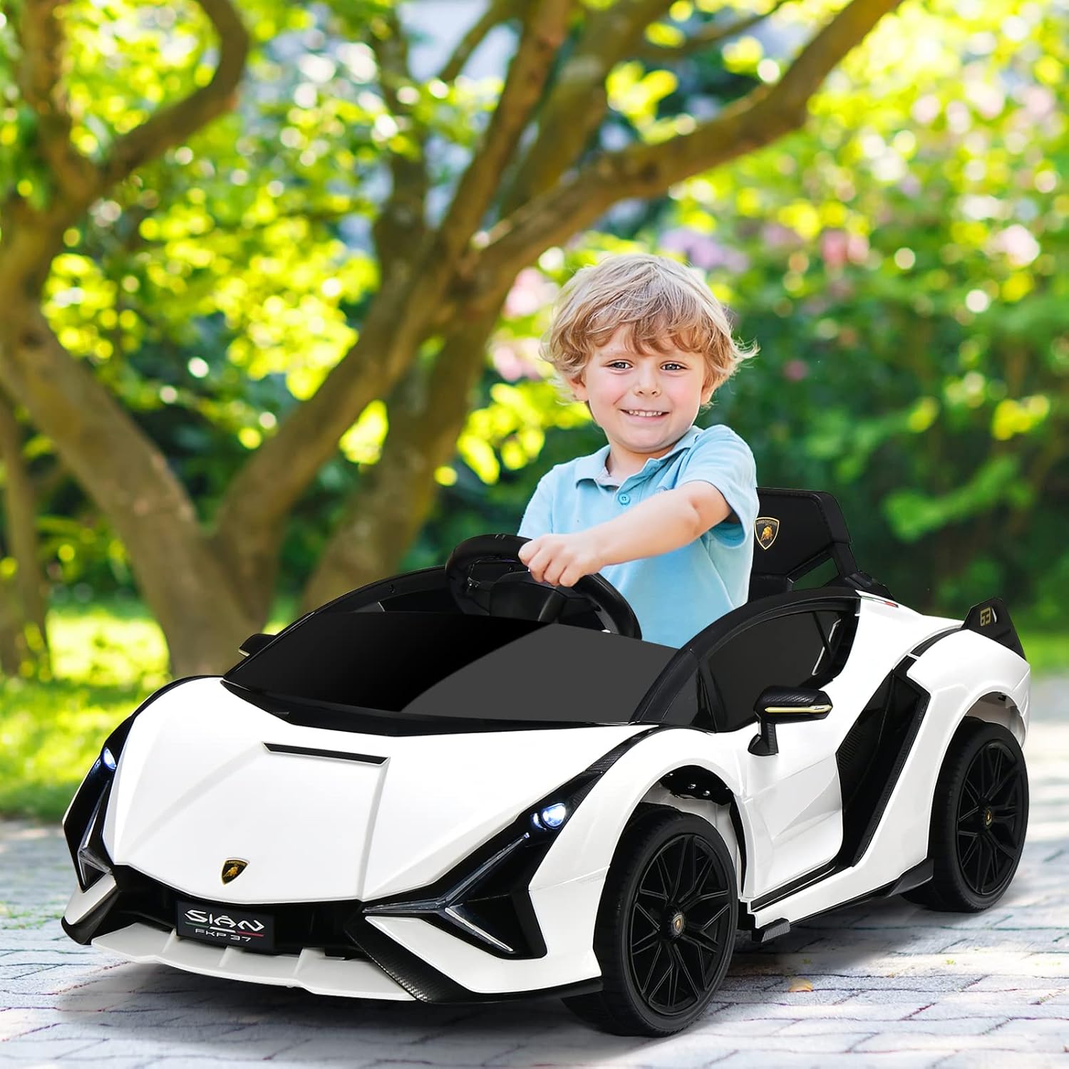 OLAKIDS Licensed Lamborghini SIAN 12V Kids Ride on Car, Toddler Electric Vehicle