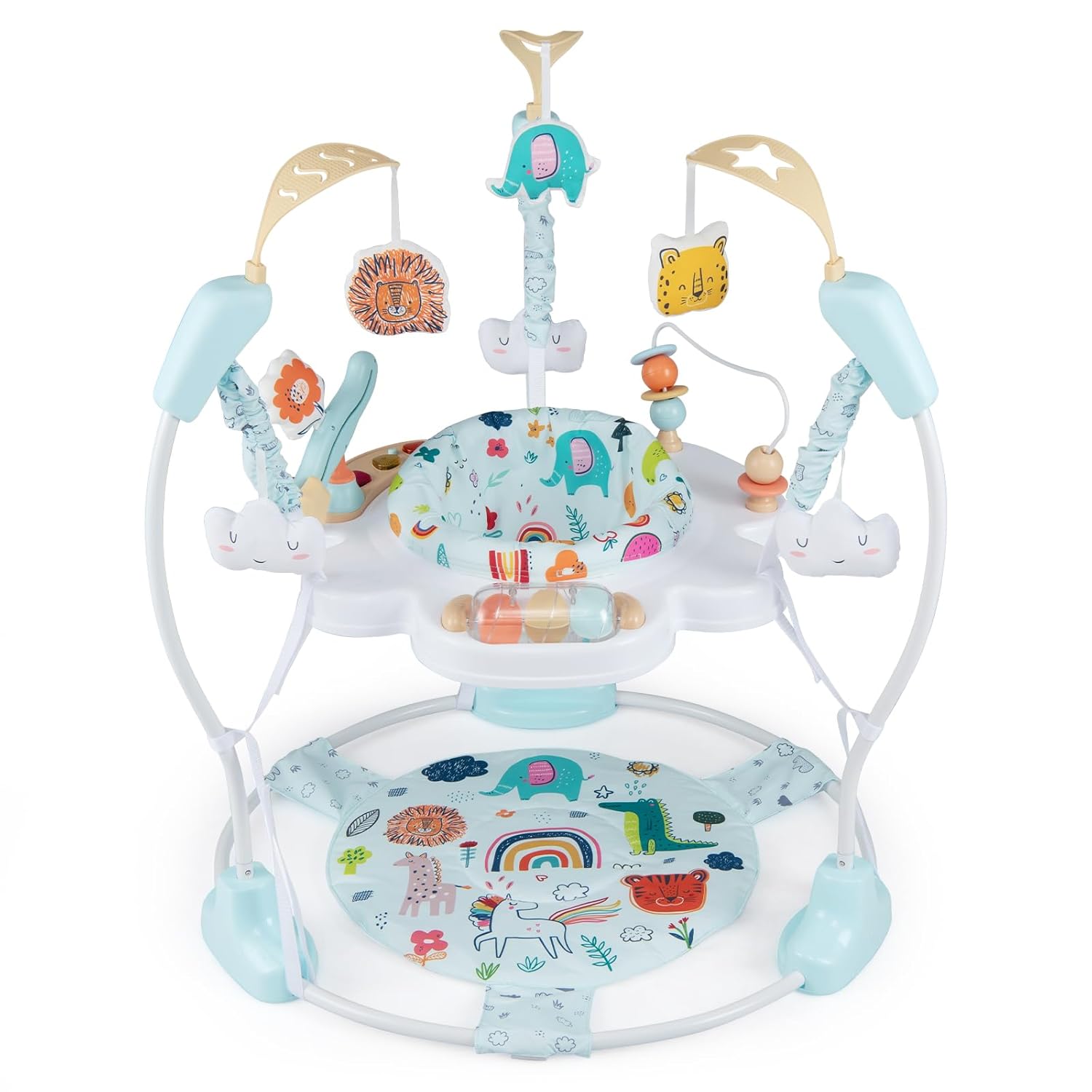 INFANS 3-in-1 Baby Activity Center, Jumper & Bouncer, Music, Lights, 360° Rotating Seat, 3 Adjustable Heights, Learning Toys for 6-12 Months