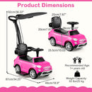 OLAKIDS Licensed Fiat 500X Push Car for Toddlers 4 in 1 Kids Ride on Toys